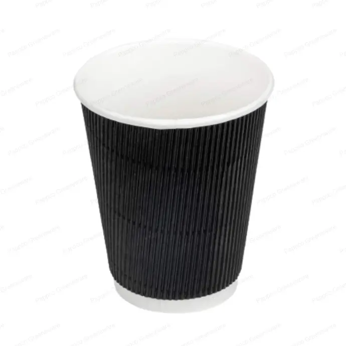 Capacity - 350ml Good for Hot & Cold Drinks - The Double Paper Ripple Wall makes it suitable for all types of coffee & cold drinks takeaway. The tight lock lids make it completely leak-proof. Compostable Coffee Lid & Straw Cut Paper lid are available in Lids Collection.